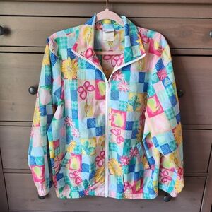 VINTAGE Colorful Patchwork Women's Windbreaker Jacket